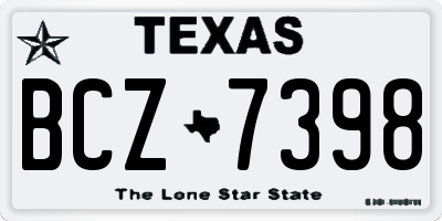 TX license plate BCZ7398