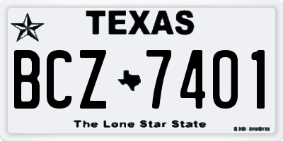 TX license plate BCZ7401