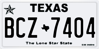 TX license plate BCZ7404