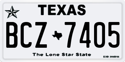 TX license plate BCZ7405