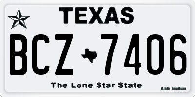 TX license plate BCZ7406