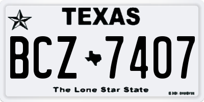 TX license plate BCZ7407