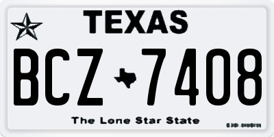 TX license plate BCZ7408