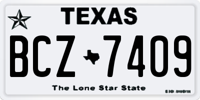 TX license plate BCZ7409