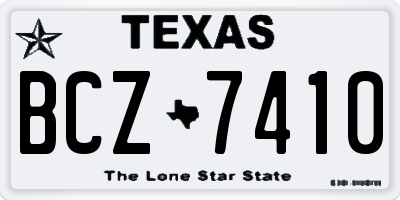 TX license plate BCZ7410