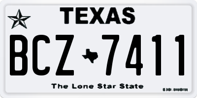 TX license plate BCZ7411