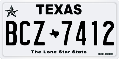 TX license plate BCZ7412