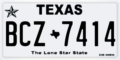 TX license plate BCZ7414