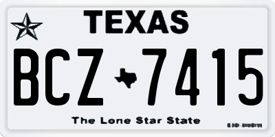 TX license plate BCZ7415
