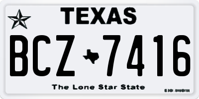 TX license plate BCZ7416