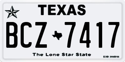 TX license plate BCZ7417