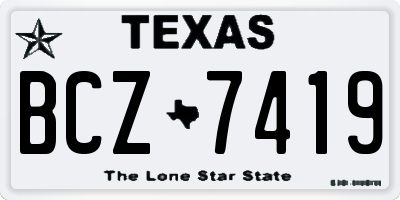 TX license plate BCZ7419