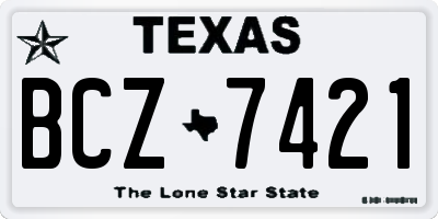 TX license plate BCZ7421