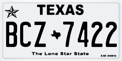 TX license plate BCZ7422