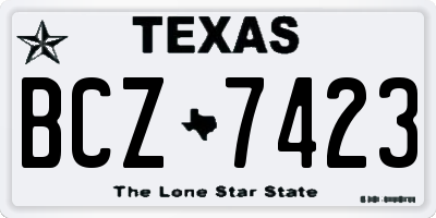 TX license plate BCZ7423