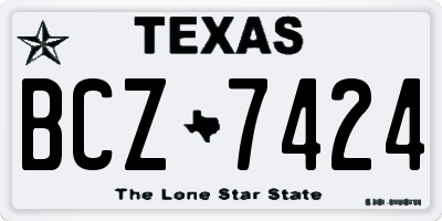 TX license plate BCZ7424