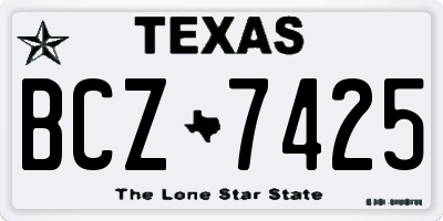 TX license plate BCZ7425