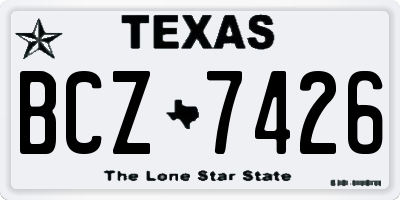 TX license plate BCZ7426