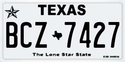 TX license plate BCZ7427