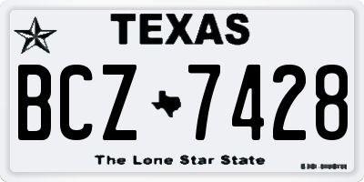 TX license plate BCZ7428