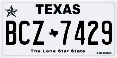 TX license plate BCZ7429