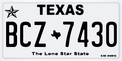 TX license plate BCZ7430