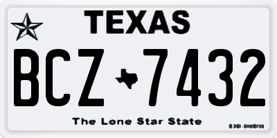 TX license plate BCZ7432