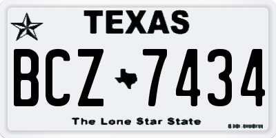 TX license plate BCZ7434