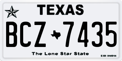 TX license plate BCZ7435