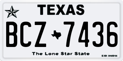 TX license plate BCZ7436