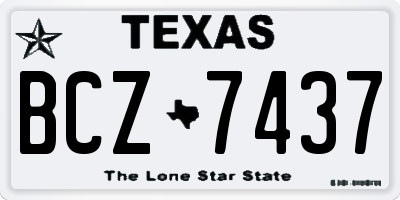 TX license plate BCZ7437
