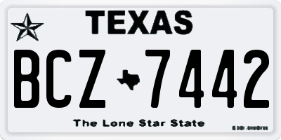 TX license plate BCZ7442