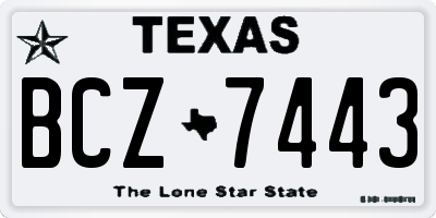 TX license plate BCZ7443