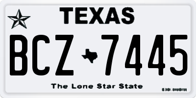 TX license plate BCZ7445