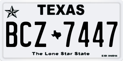 TX license plate BCZ7447