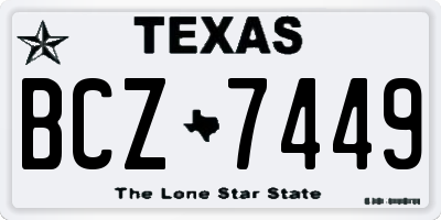 TX license plate BCZ7449