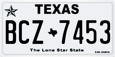 TX license plate BCZ7453