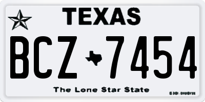 TX license plate BCZ7454