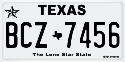 TX license plate BCZ7456