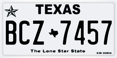 TX license plate BCZ7457