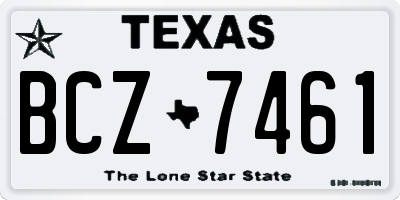 TX license plate BCZ7461