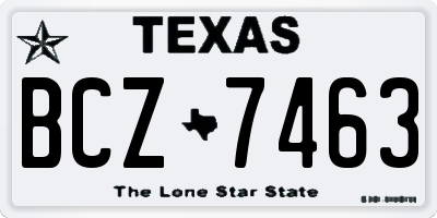 TX license plate BCZ7463