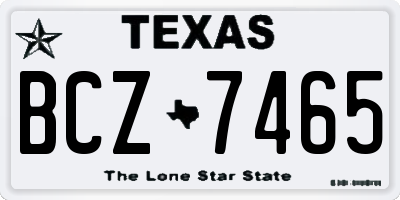 TX license plate BCZ7465