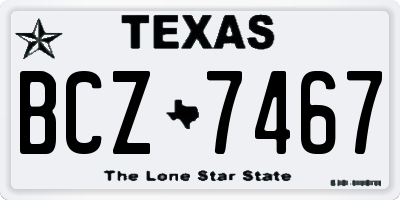 TX license plate BCZ7467