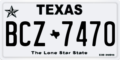 TX license plate BCZ7470