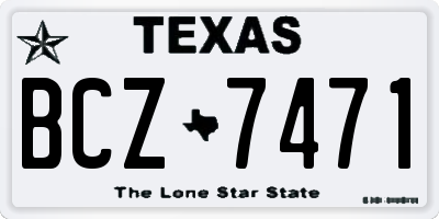 TX license plate BCZ7471