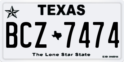 TX license plate BCZ7474
