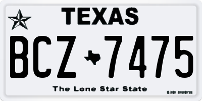TX license plate BCZ7475