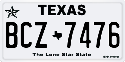 TX license plate BCZ7476