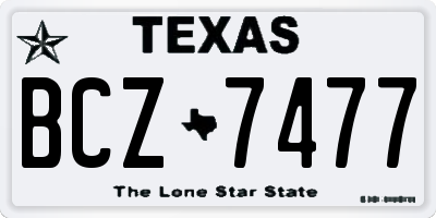 TX license plate BCZ7477